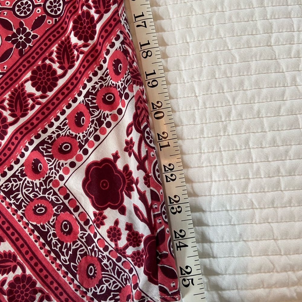 Ann Taylor Loft Red Print Skirt Size 6 100% Cotton - Picture 3 of 4